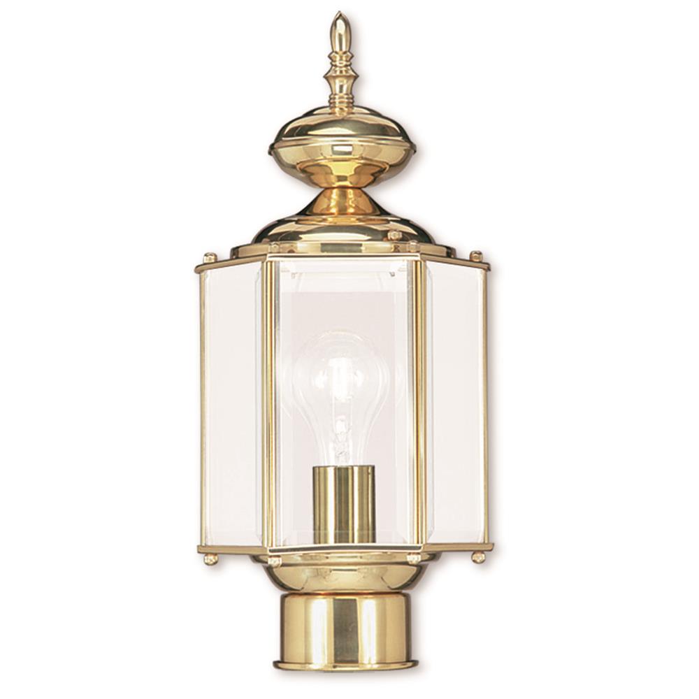 Livex Lighting 2117-02 Outdoor Basics Outdoor Post Head in Polished Brass 